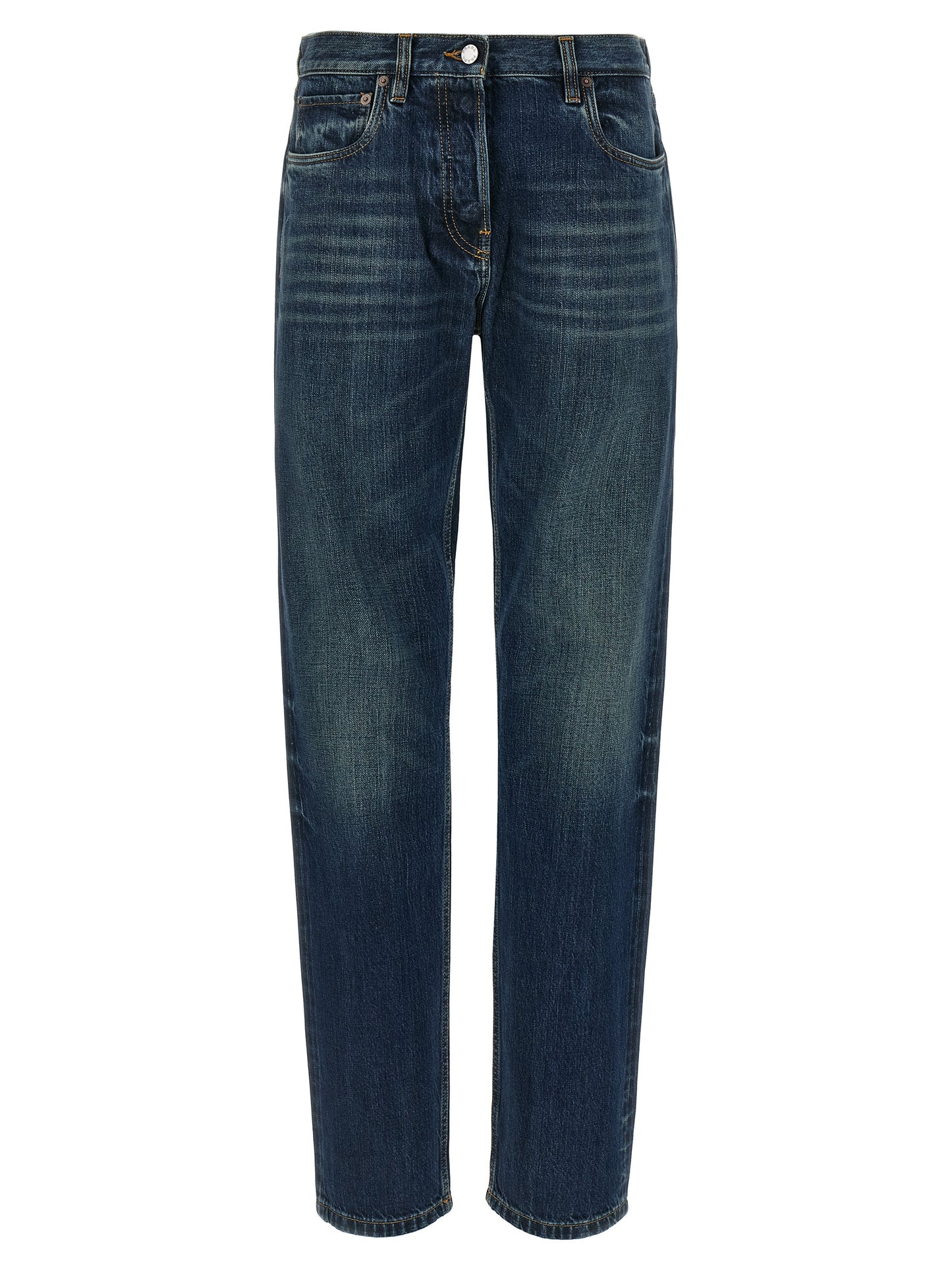 Prada Blue Cotton Straight-Leg Comfortable Jeans