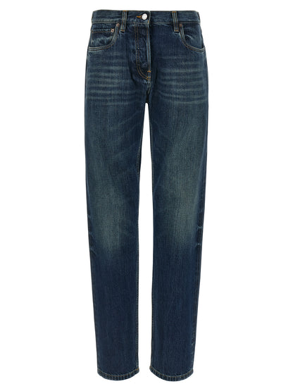 Prada Blue Cotton Straight-Leg Comfortable Jeans