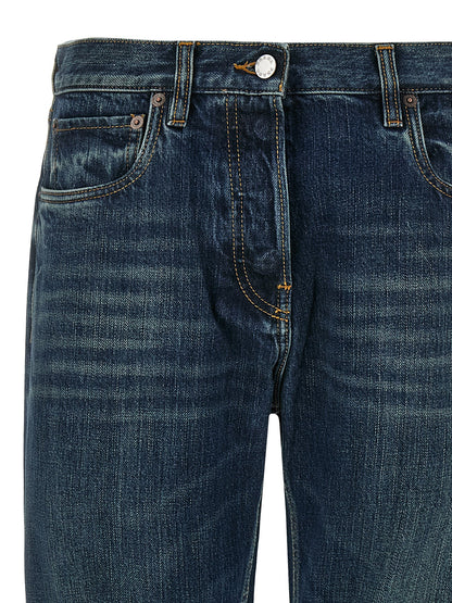 Prada Blue Cotton Straight-Leg Comfortable Jeans