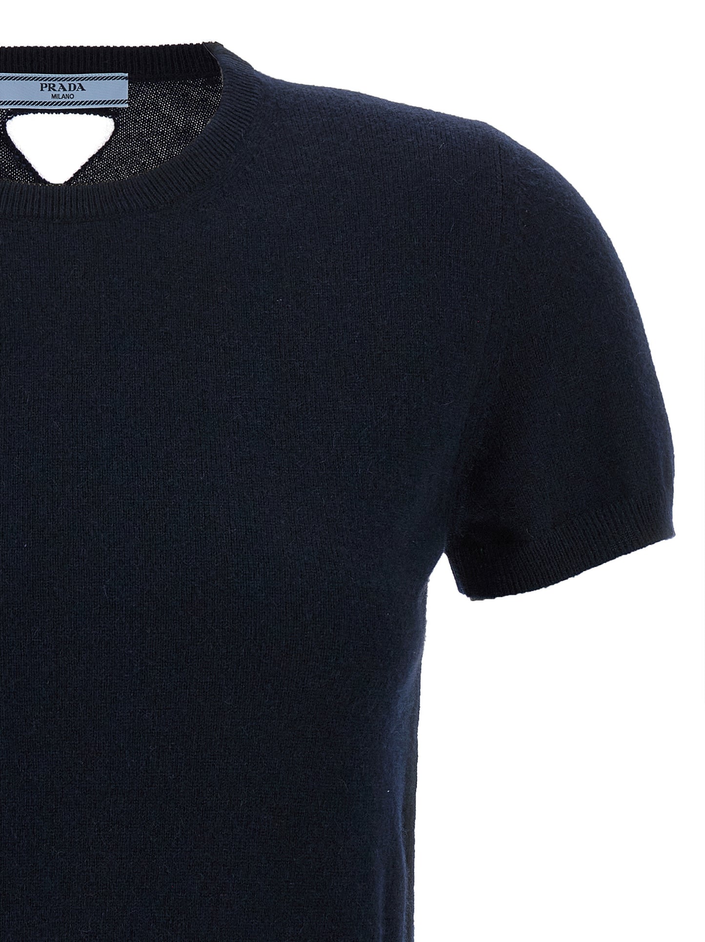 Prada Contemporary Design Blue Cashmere Cardigan