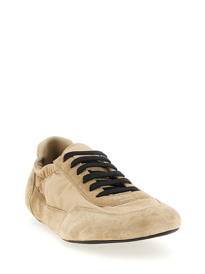 Prada Beige Nylon Collapse Sneakers