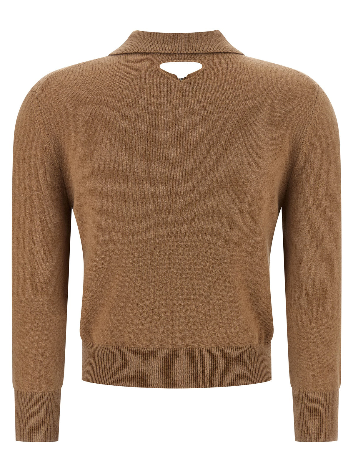 Prada Beige Cashmere Structured Collar Polo Shirt