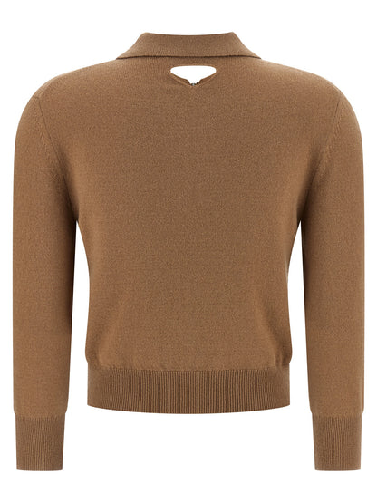 Prada Beige Cashmere Structured Collar Polo Shirt