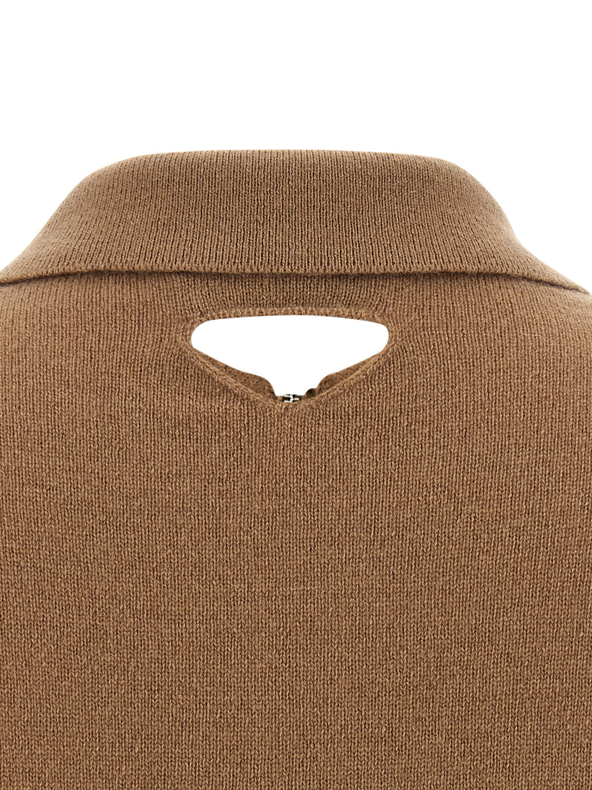 Prada Beige Cashmere Structured Collar Polo Shirt