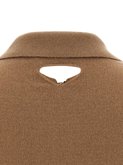Prada Beige Cashmere Structured Collar Polo Shirt
