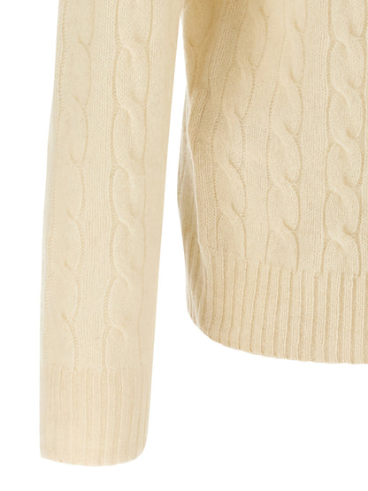 Polo Ralph Lauren Cardigan Lana Blanco - Regulación Térmica Cuello Redondo