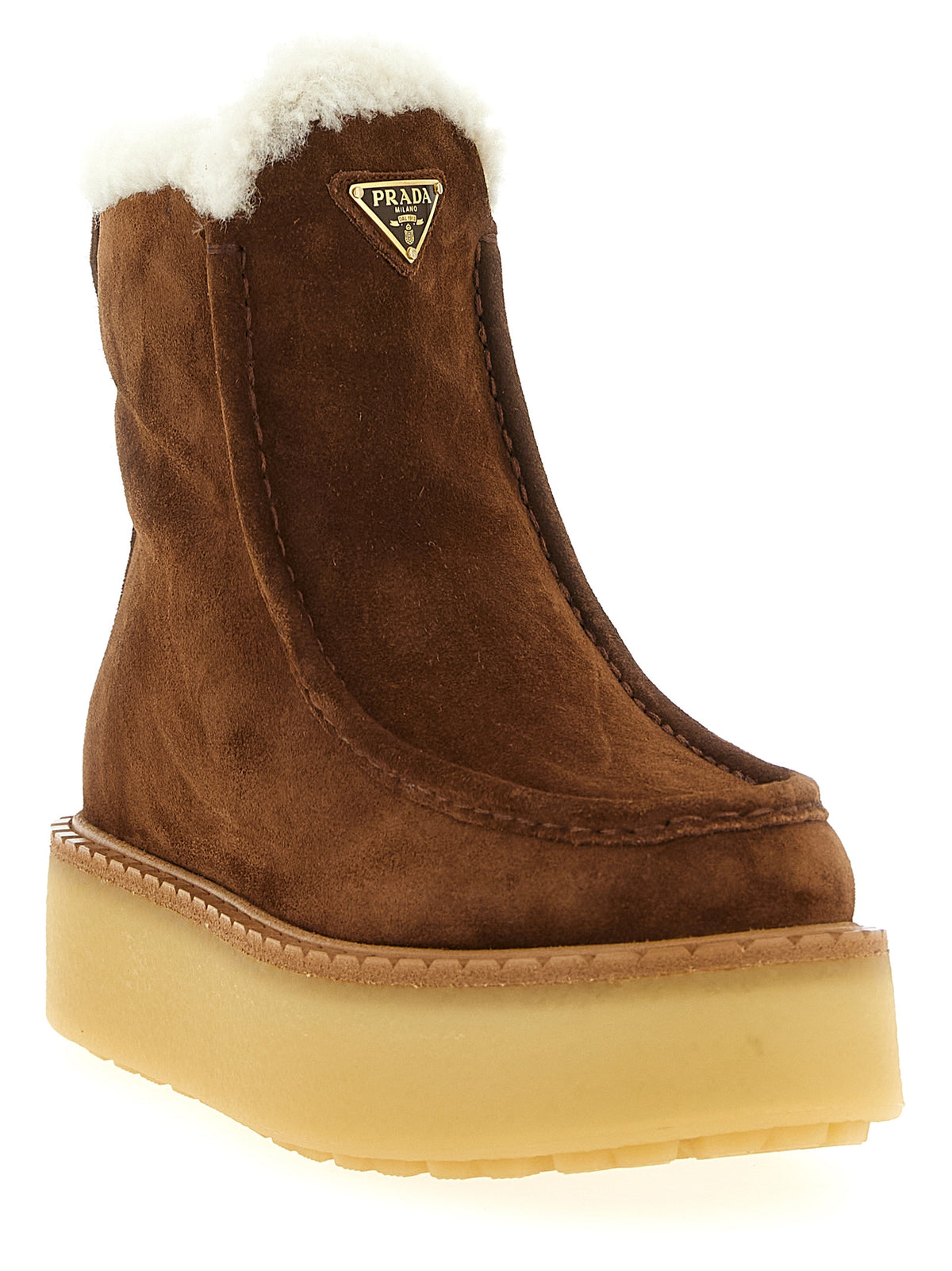 Prada Ankle Boots in Brown Calfskin