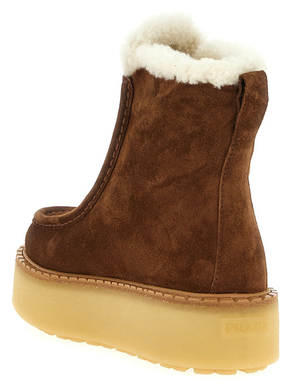 Prada Ankle Boots in Brown Calfskin