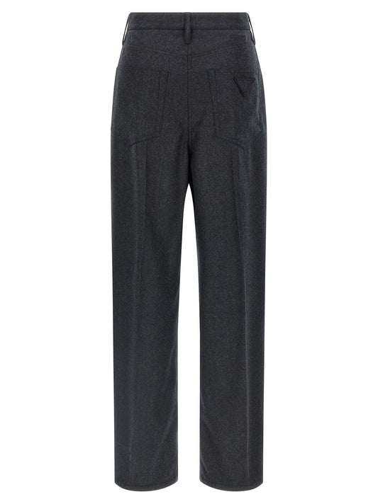 Pantalones Casuales Prada De Lana Virgen Color Gris