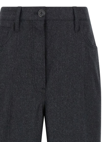 Pantalones Casuales Prada De Lana Virgen Color Gris
