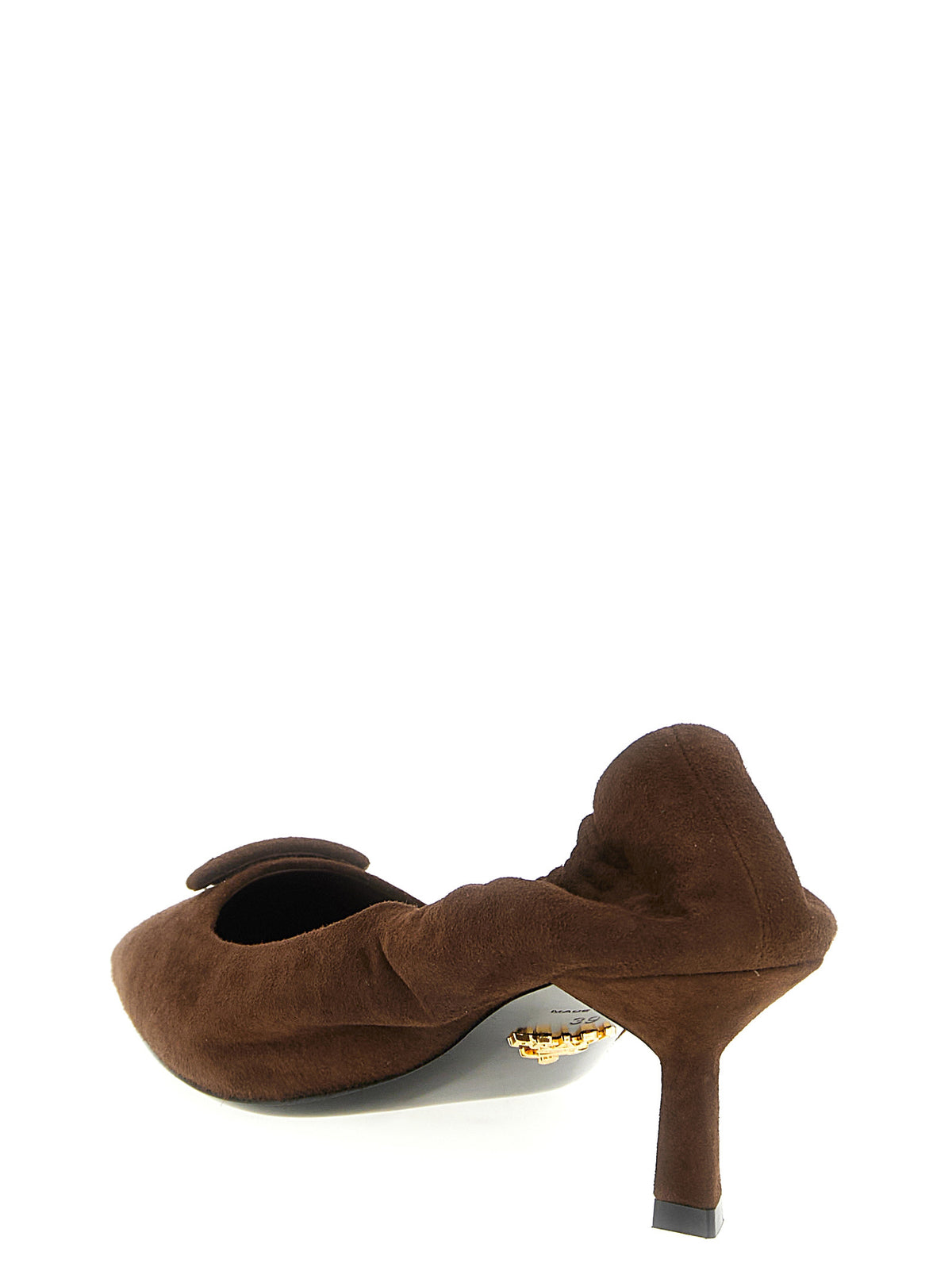 Prada Tacones De Tacón Medio De Piel De Cordero Marrón
