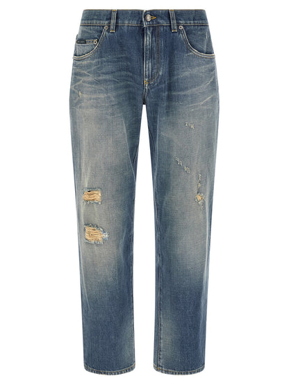 Dolce & Gabbana Vaqueros De Corte Relajado De Algodón Azul