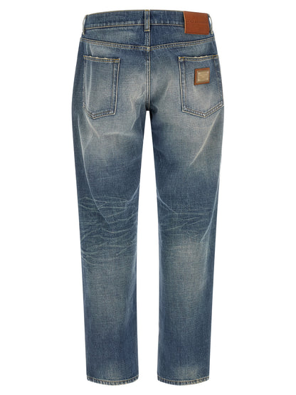 Dolce & Gabbana Vaqueros De Corte Relajado De Algodón Azul