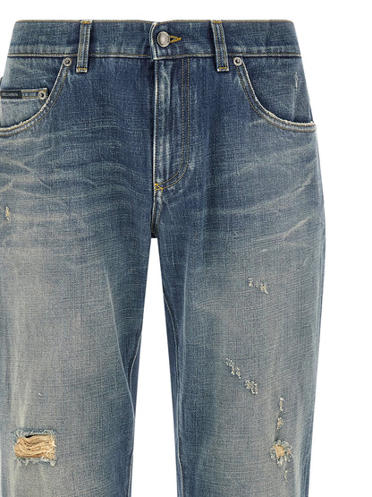 Dolce & Gabbana Vaqueros De Corte Relajado De Algodón Azul