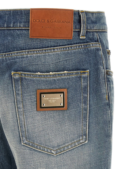 Dolce & Gabbana Vaqueros De Corte Relajado De Algodón Azul