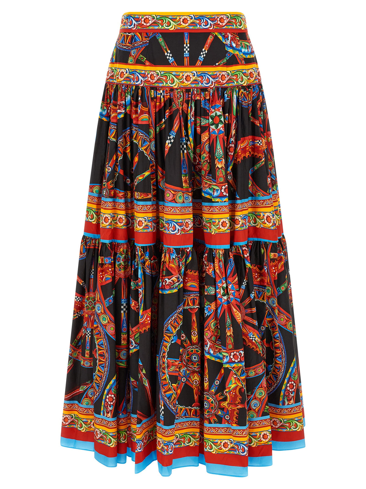Dolce & Gabbana Mini-jupe Coton Multicolore - Fraîcheur Et Design Évasé