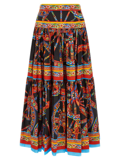 Dolce & Gabbana Mini-jupe Coton Multicolore - Fraîcheur Et Design Évasé