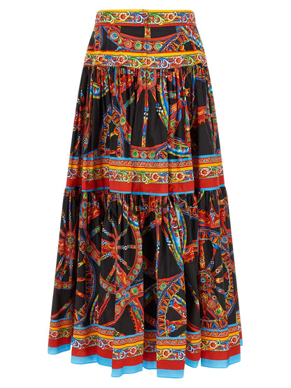 Dolce & Gabbana Mini-jupe Coton Multicolore - Fraîcheur Et Design Évasé