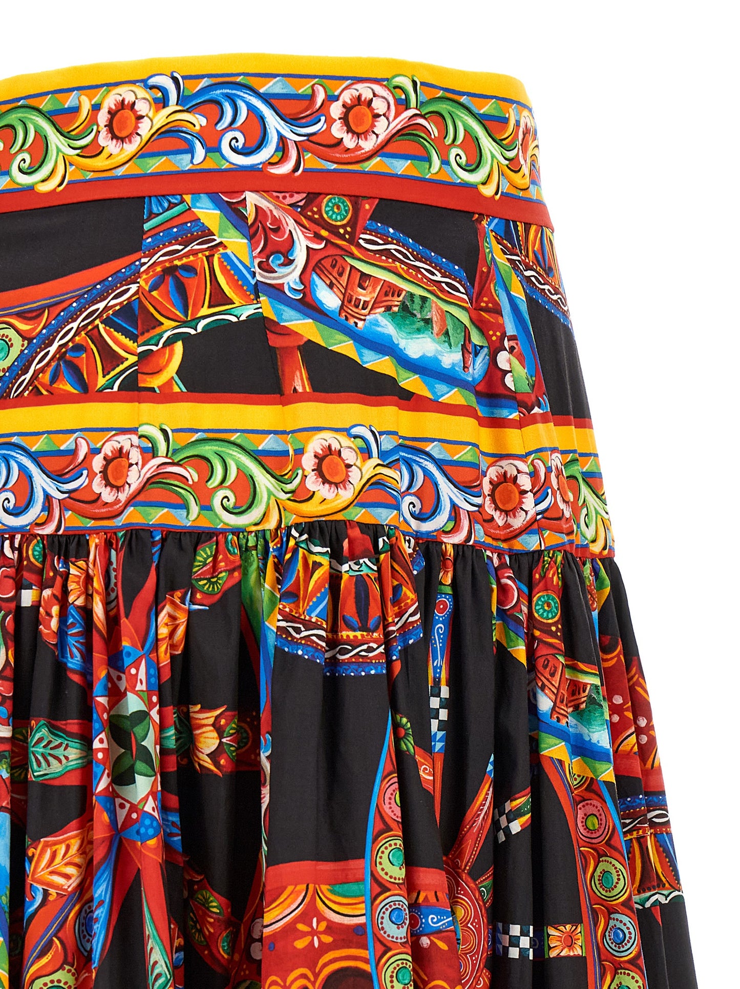 Dolce & Gabbana Mini-jupe Coton Multicolore - Fraîcheur Et Design Évasé