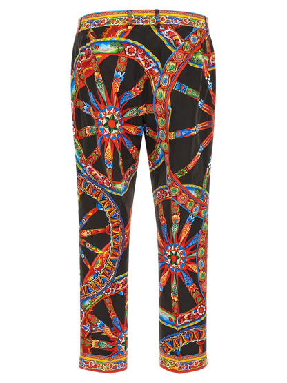 Dolce & Gabbana Multicolor Cotton Casual Trousers