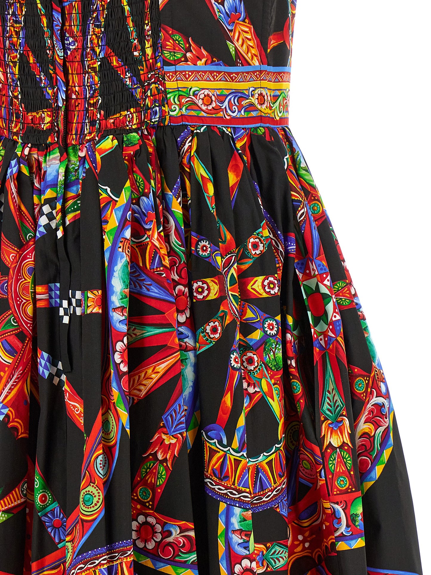 Vestido Midi De Algodón Multicolor De Dolce & Gabbana