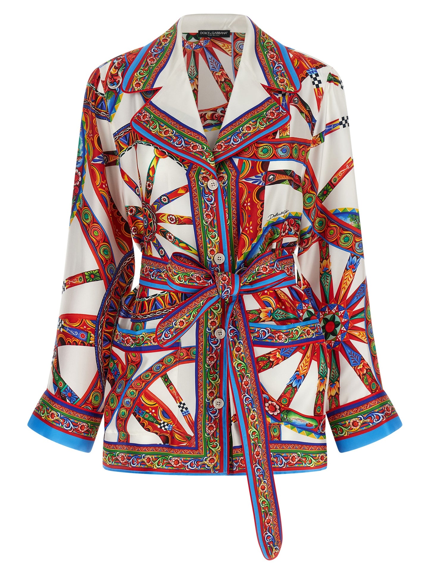 Blusa De Seda Pura Multicolor Dolce & Gabbana Modelo Vanity