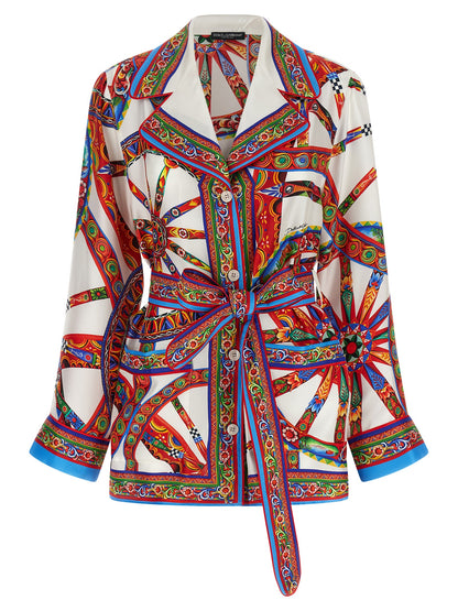 Blusa De Seda Pura Multicolor Dolce & Gabbana Modelo Vanity