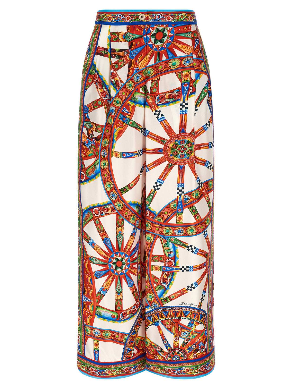 Dolce & Gabbana Multicolor Casual Silk Trousers