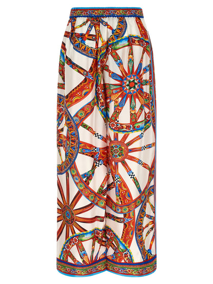 Dolce & Gabbana Multicolor Casual Silk Trousers