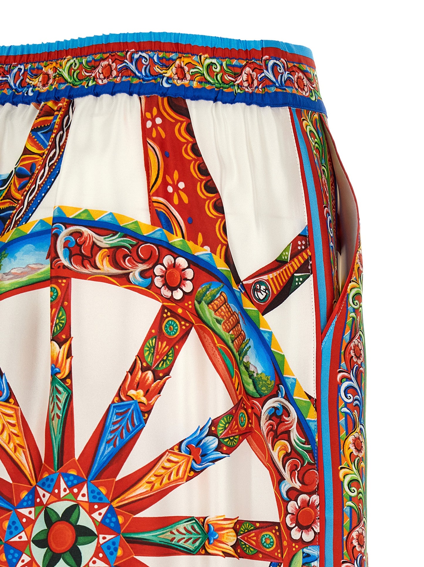 Dolce & Gabbana Multicolor Casual Silk Trousers