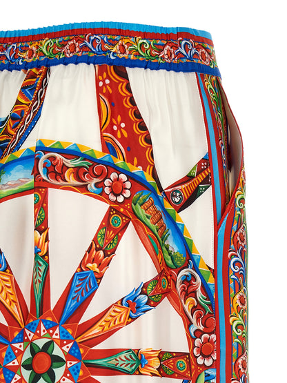 Dolce & Gabbana Multicolor Casual Silk Trousers