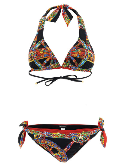 Bikini De Poliamida Multicolor Con Diseño Singular Dolce & Gabbana