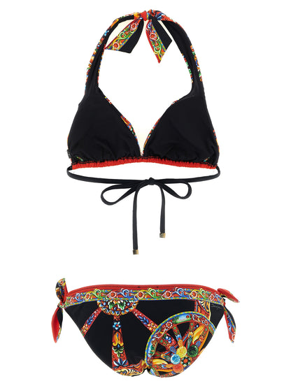 Bikini De Poliamida Multicolor Con Diseño Singular Dolce & Gabbana