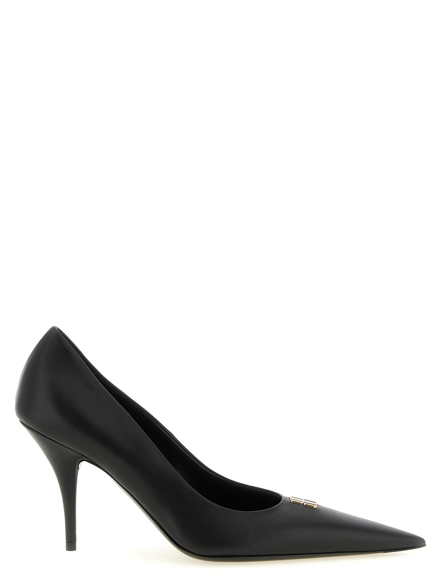 Balenciaga Zapatos De Tacón Alto En Piel Negra Avenue Bb