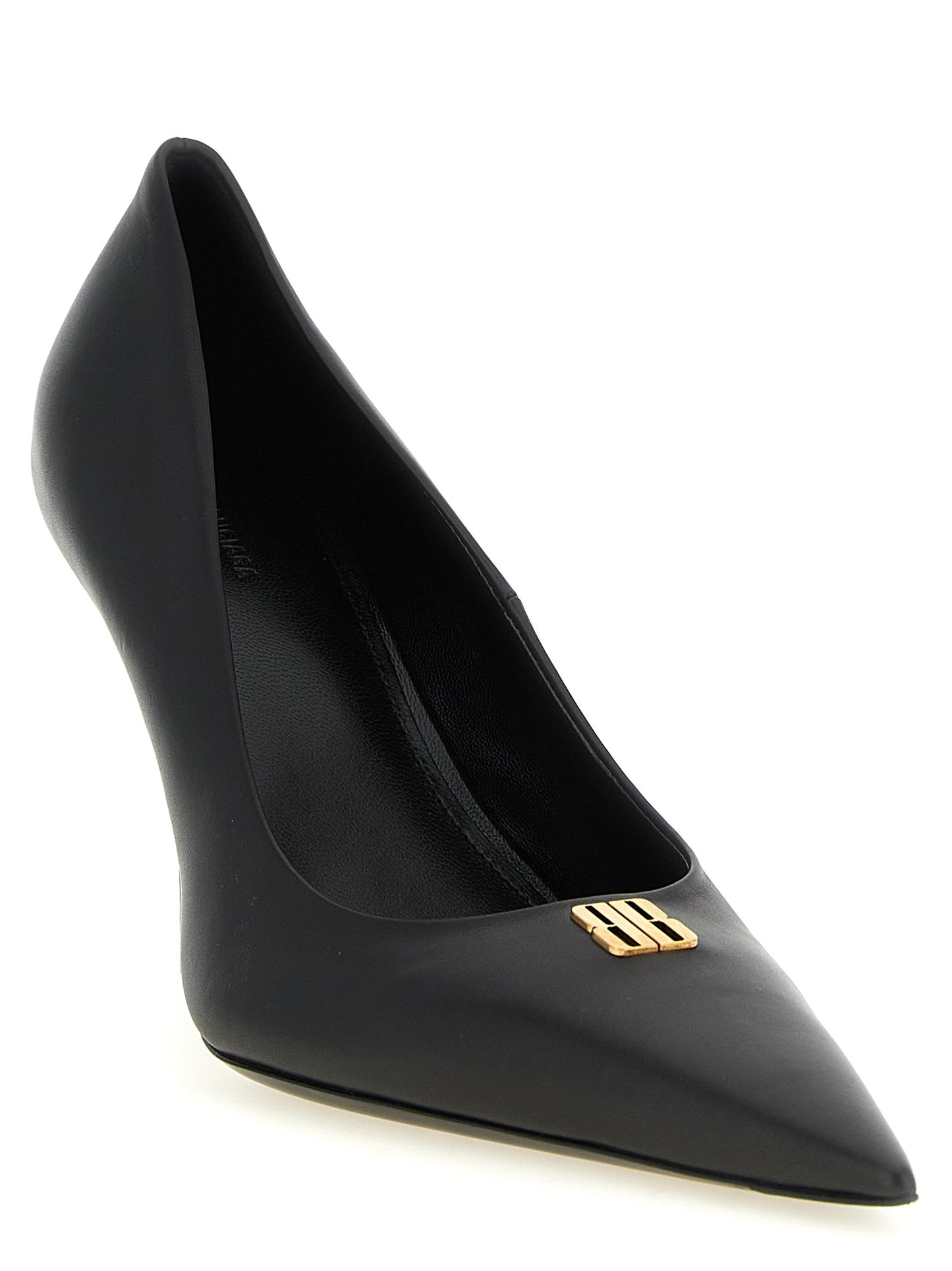 Balenciaga Zapatos De Tacón Alto En Piel Negra Avenue Bb