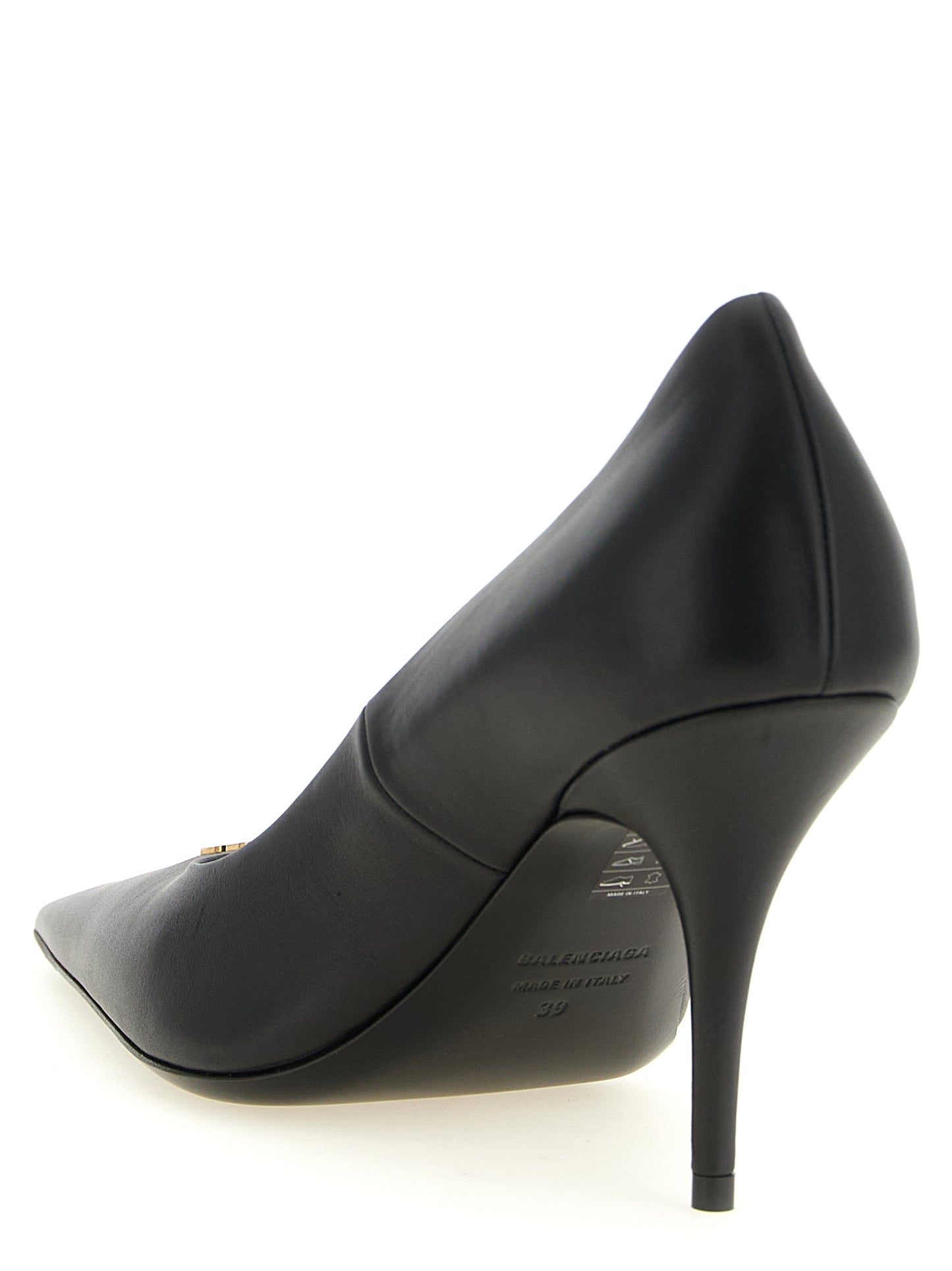 Balenciaga Zapatos De Tacón Alto En Piel Negra Avenue Bb