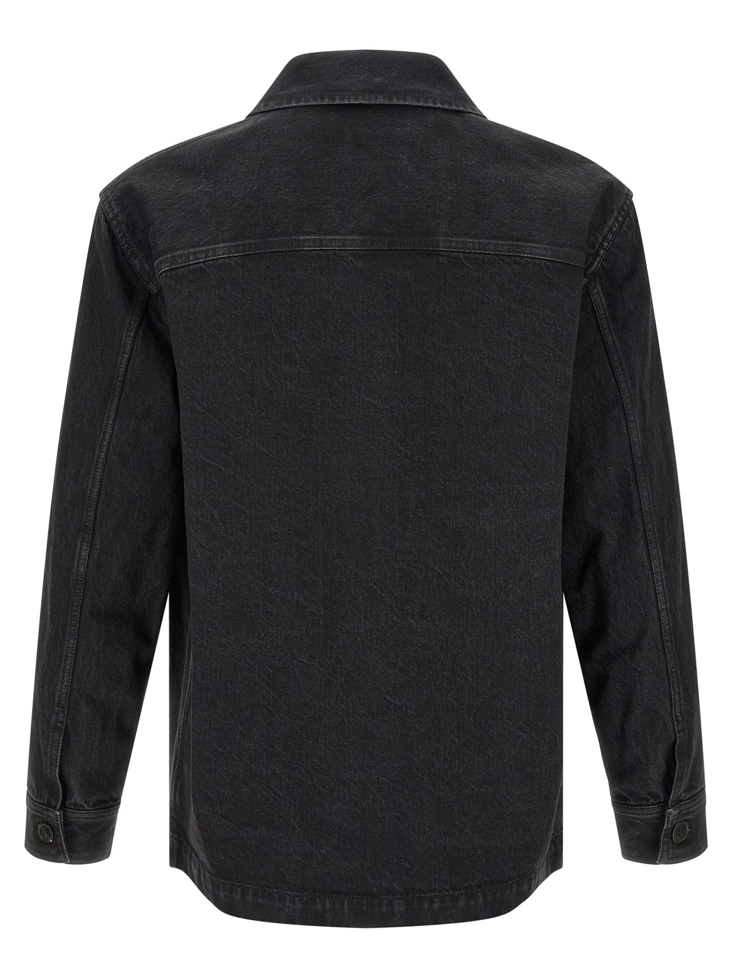 Blusa Overshirt Saint Laurent de Algodón Negro Puro