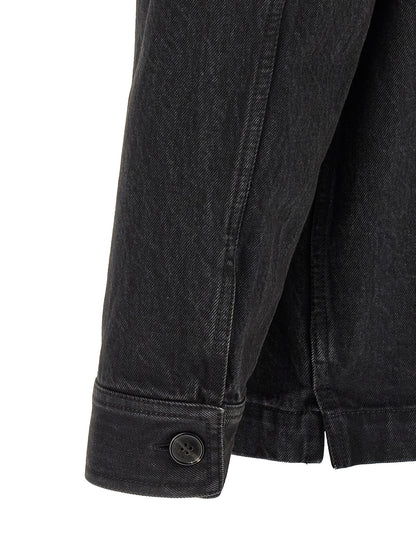 Blusa Overshirt Saint Laurent de Algodón Negro Puro