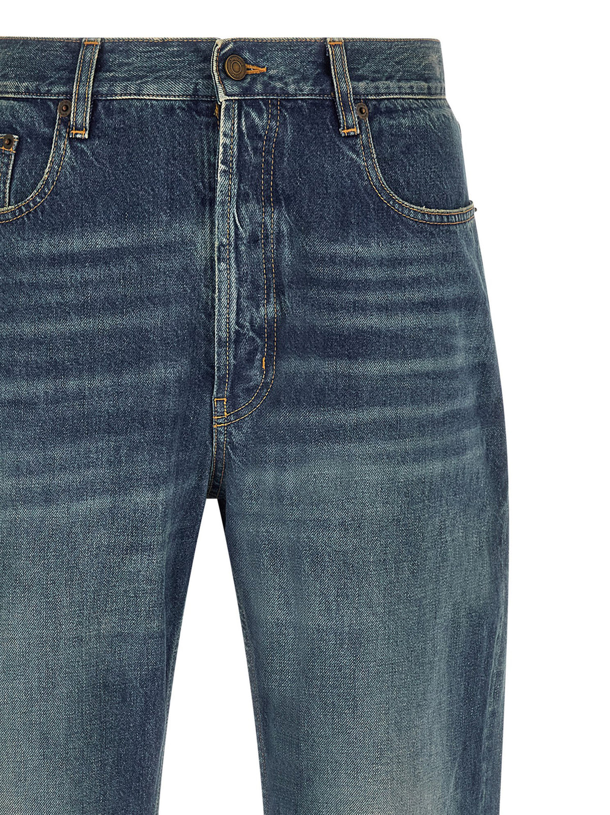 Jean droit en coton bleu Saint Laurent