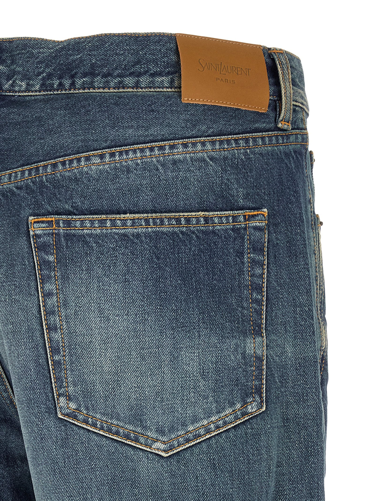 Jean droit en coton bleu Saint Laurent