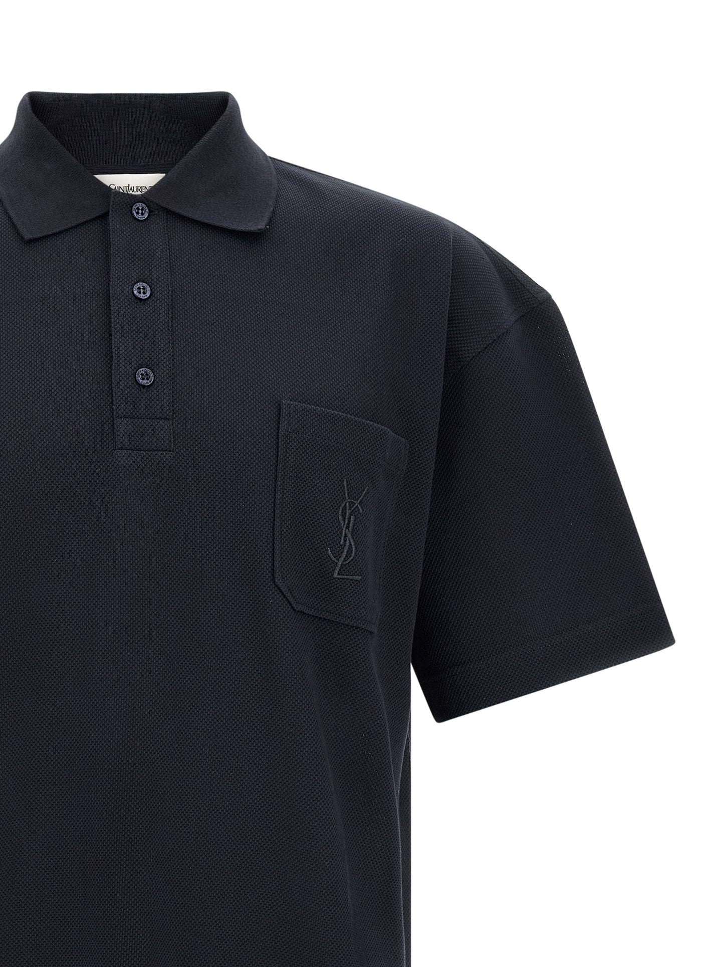 T-shirt Polo Saint Laurent Bleu En Coton Piqué