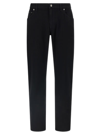 Jean slim en coton noir design Dolce & Gabbana