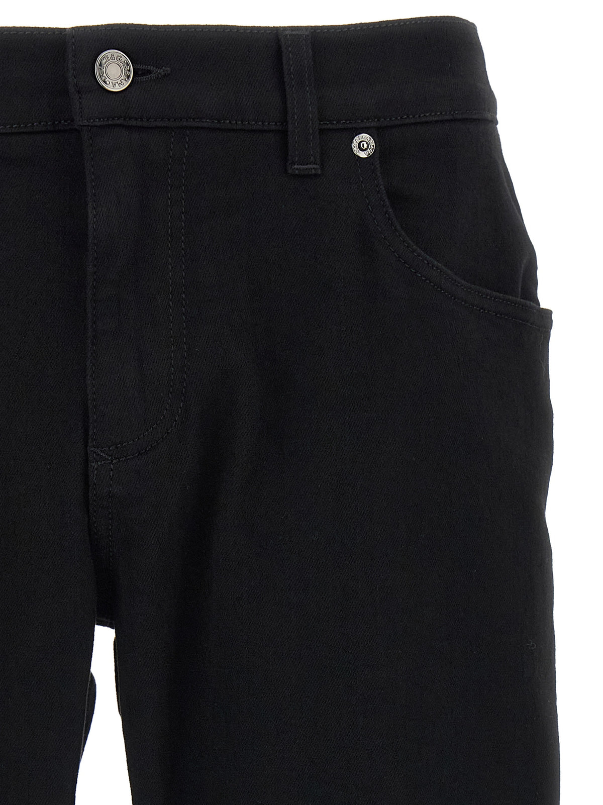 Jean slim en coton noir design Dolce & Gabbana