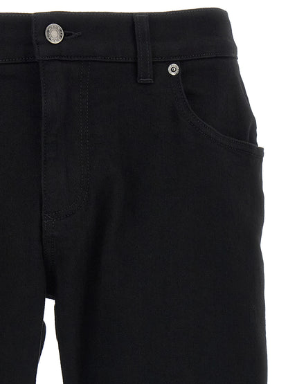 Jean slim en coton noir design Dolce & Gabbana