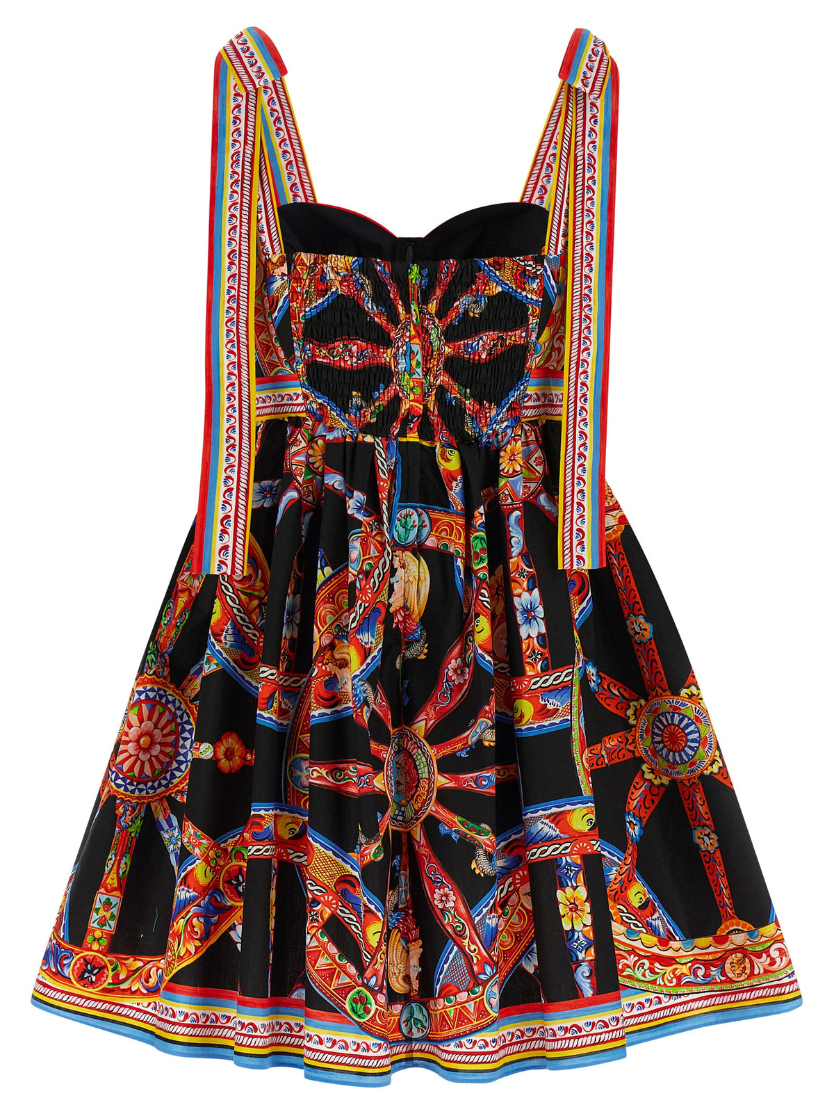 Vestido Corto De Algodón Multicolor Dolce & Gabbana