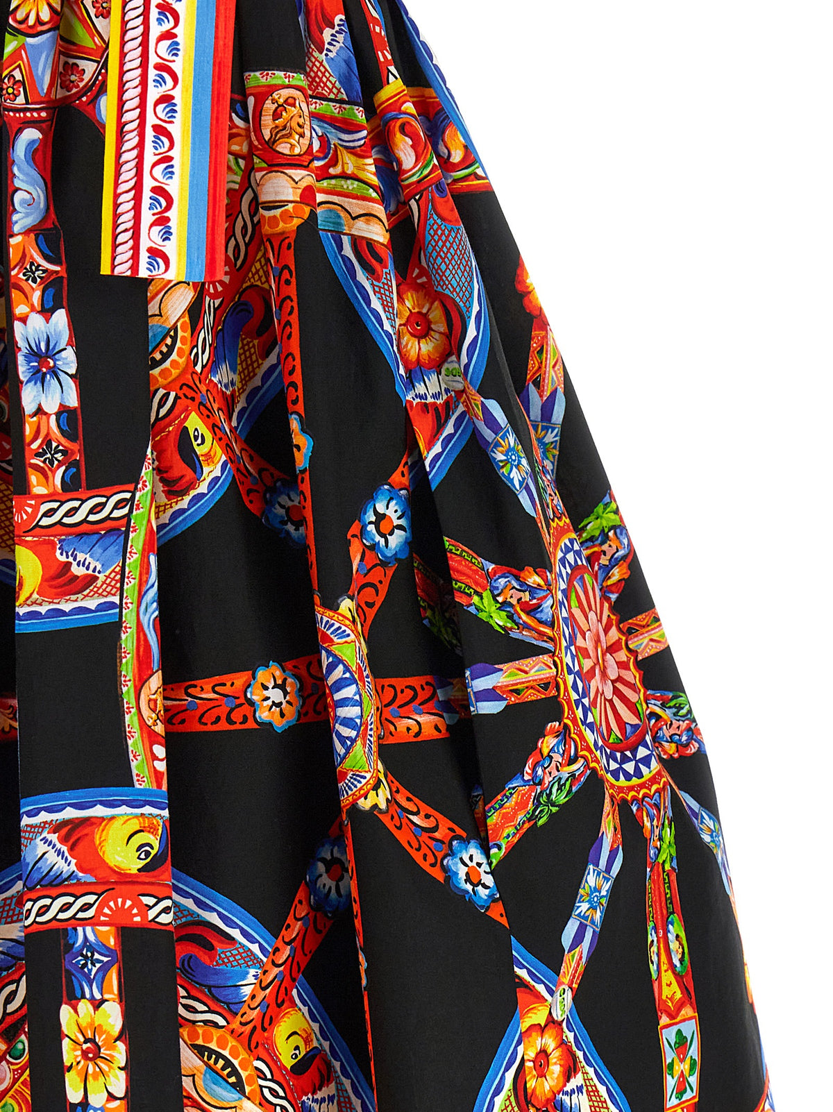 Vestido Corto De Algodón Multicolor Dolce & Gabbana