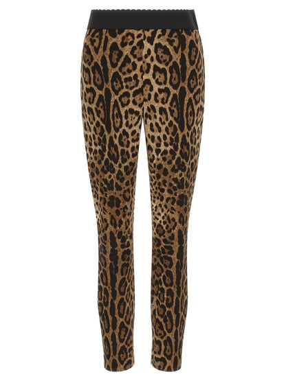 Leggings De Viscosa En Tono Marrón De Dolce & Gabbana