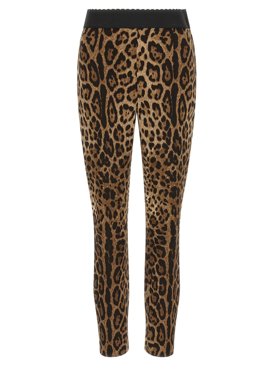 Legging En Viscose Marron De Dolce & Gabbana