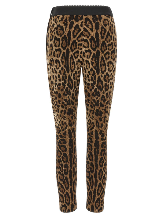 Legging En Viscose Marron De Dolce & Gabbana
