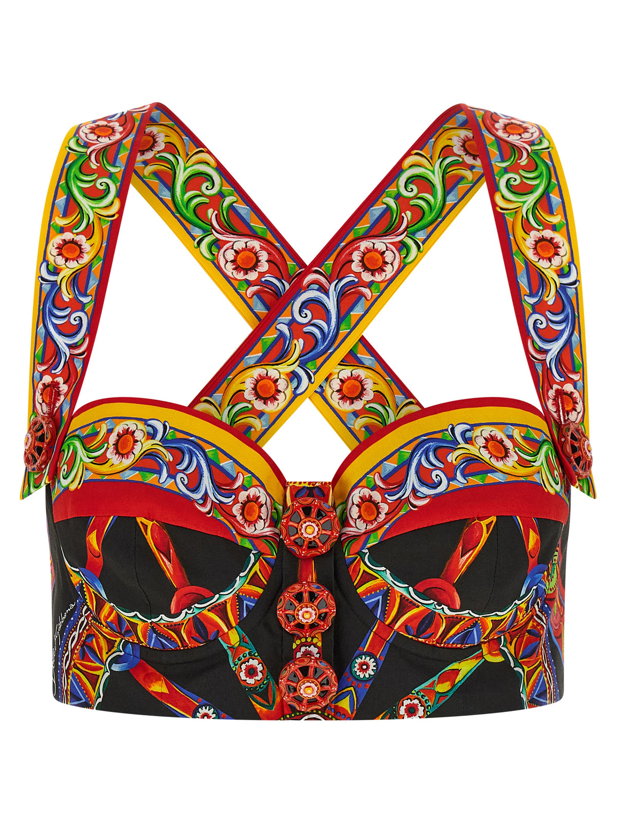 Blusa De Algodón Multicolor Dolce & Gabbana - Corte Corsé Fluido